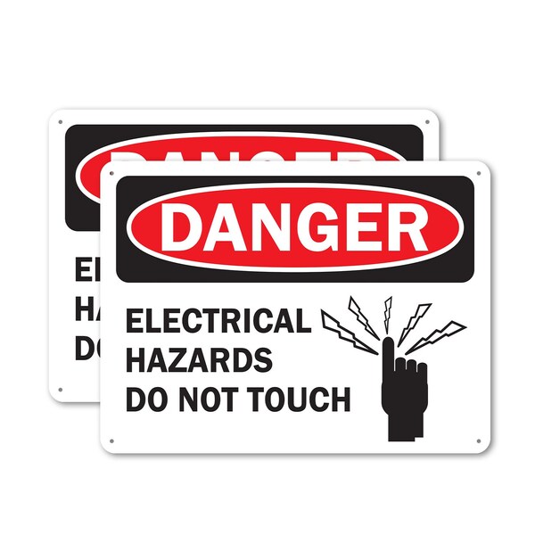 Signmission Electrical Hazards Do Not Touch Danger Sign, Plastic, 10in W x 7in L, 2PK OS-2PACK-DS-P-710-L-19342 - main